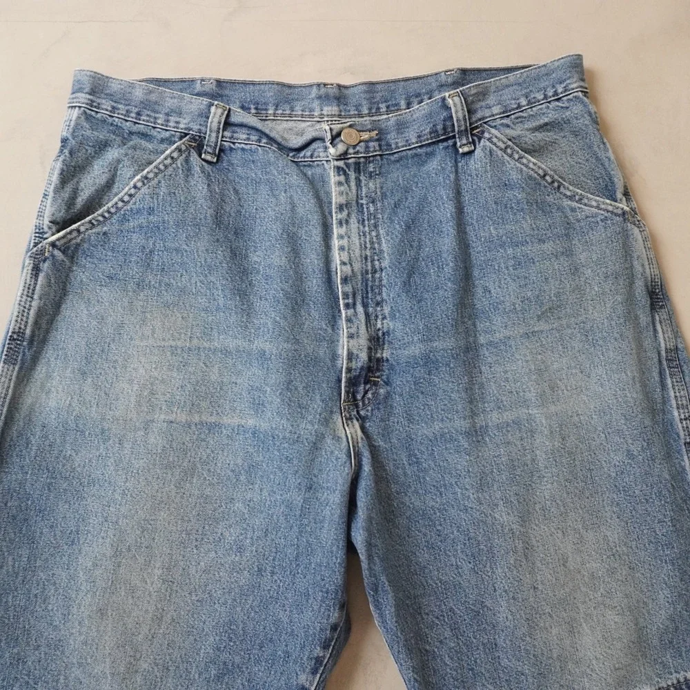 Vintage Wrangler Hero Carpenter Shorts 36 Mens Blue Denim Workwear